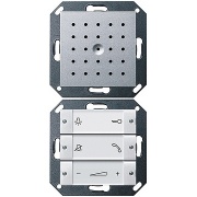 Внутренняя квартирная аудиостанция hand free скрытого монтажа Gira System 55 Алюминий