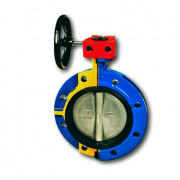 Затвор дисковый поворотный Zetkama 499 A - Ду600 (PN10, Tmax 110°C, c редуктором, диск. нерж сталь)