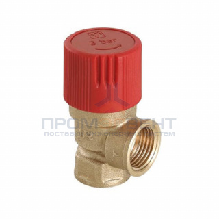 Клапан предохранительный VALTEC VT.0490 - 1/2", сброс 1/2" (НР/ВР, Рн 3 бар, для систем отопления)