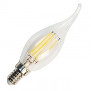Лампа филаментная светодиодная свеча на ветру Feron LB-59 5W 2700K 230V 530lm E14 filament теплый